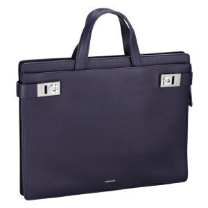 Salvatore Ferragamo Navy Blue Business Bag Midni
